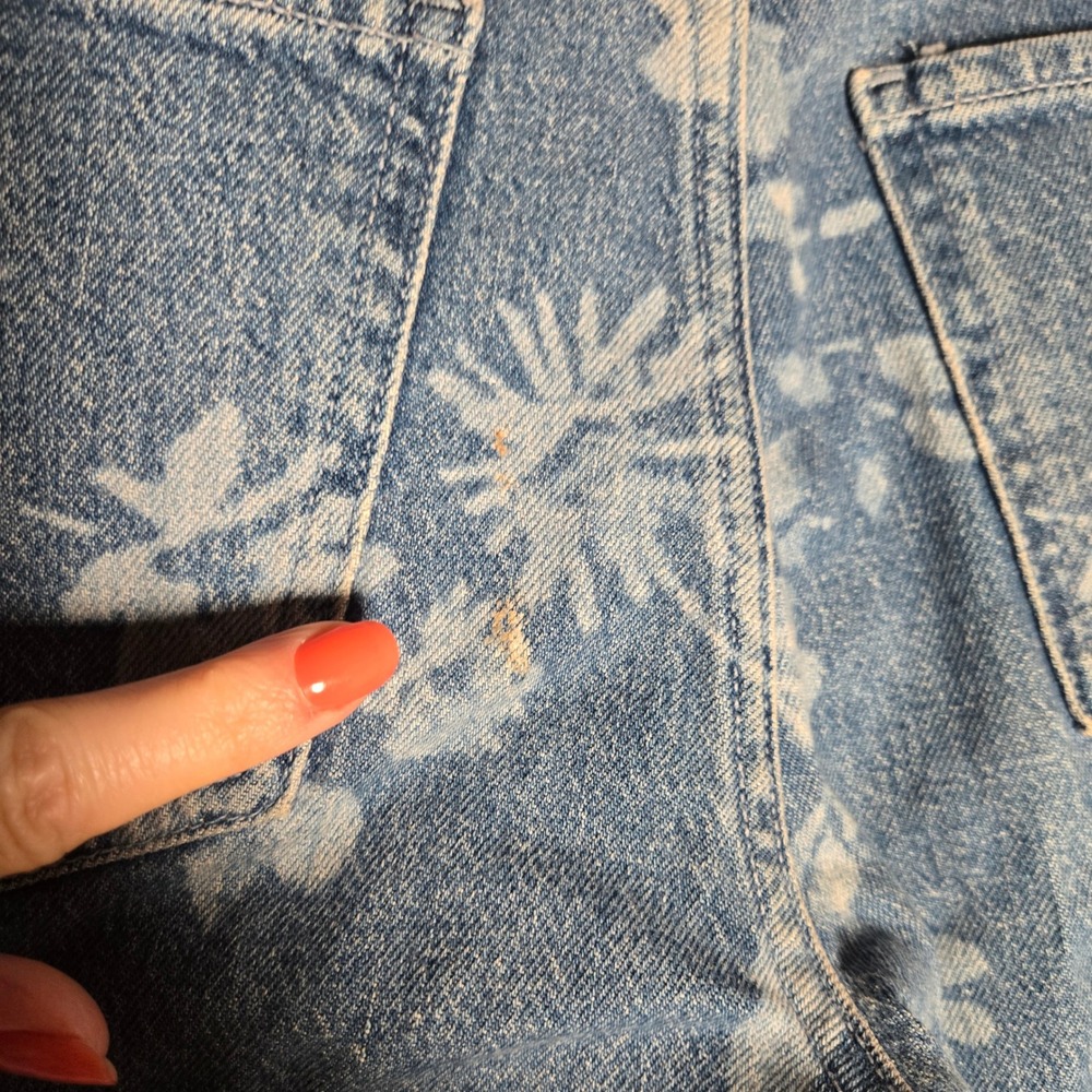 Y2K Vtg Forever 21 Floral Print Jeans 26 High Rise Flare Light Wash Denim Boho‎ - Picture 8 of 9